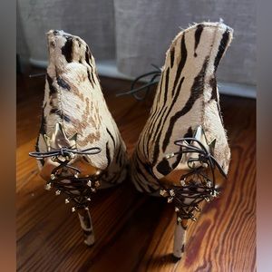 Sam Edelman Tiger Lace-Up Booties with Metal Accents